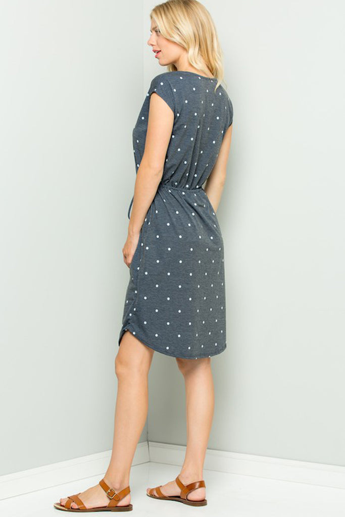 French Terry Polka Dot Pattern Short Sleeves