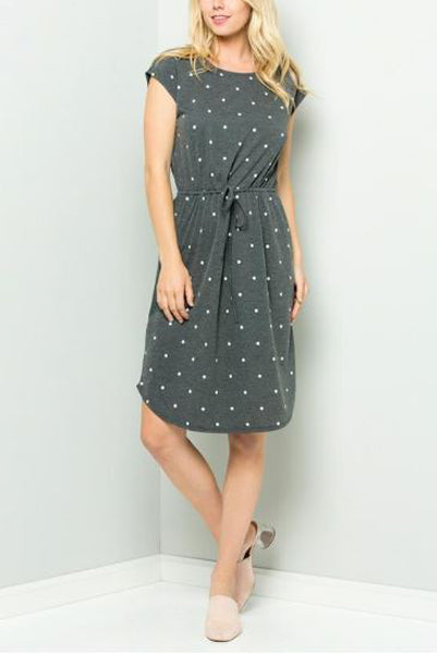 French Terry Polka Dot Pattern Short Sleeves