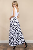 Polka Dot Side Self-Tie Detail Maxi Dress
