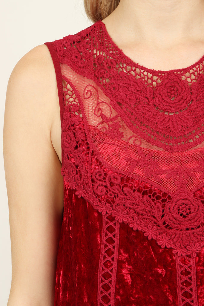 Velvet Lace Detail Dress