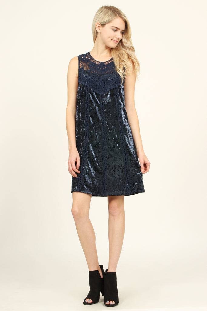 Velvet Lace Detail Dress