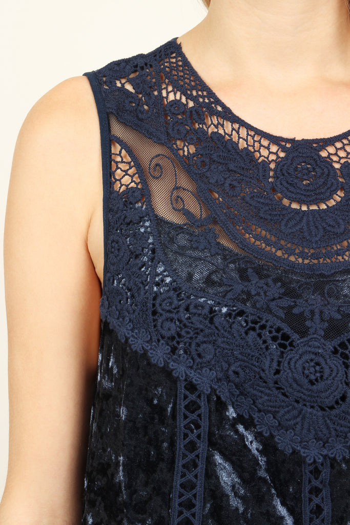 Velvet Lace Detail Dress