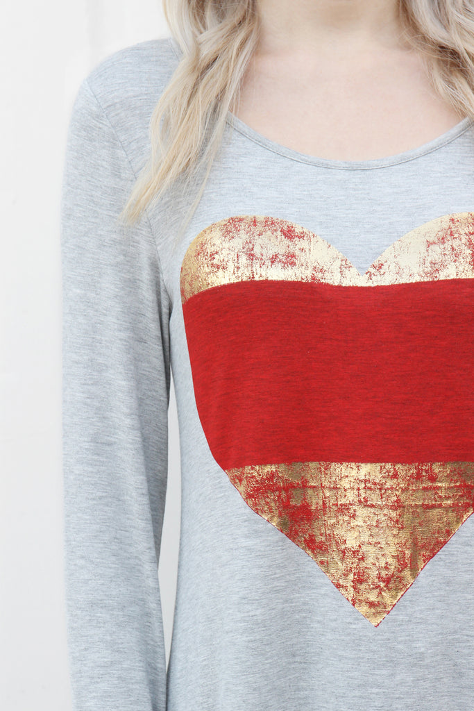 Heart Shape Long Sleeve Tunic Dress