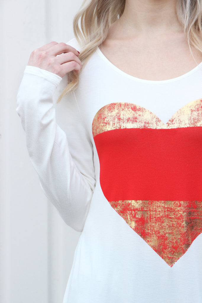 Heart Shape Long Sleeve Tunic Dress