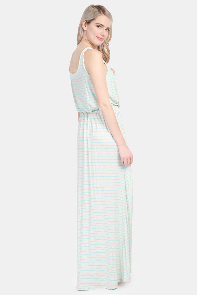 Wrap Front Sleeveless Maxi Dress
