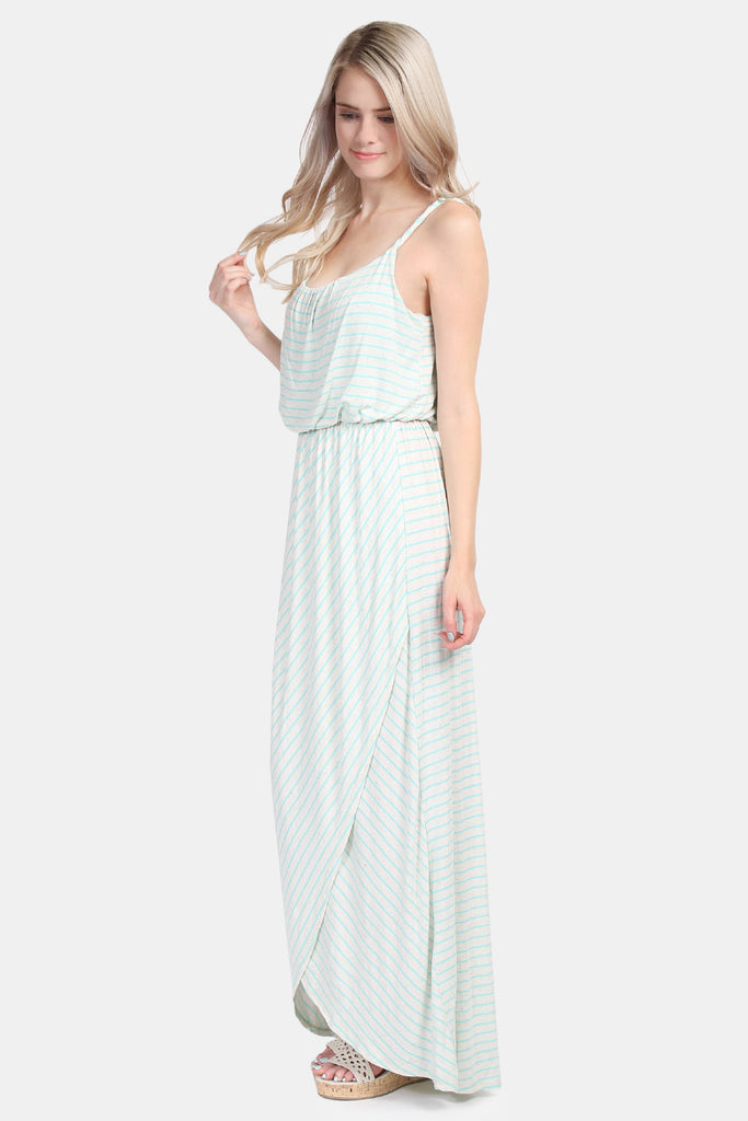 Wrap Front Sleeveless Maxi Dress