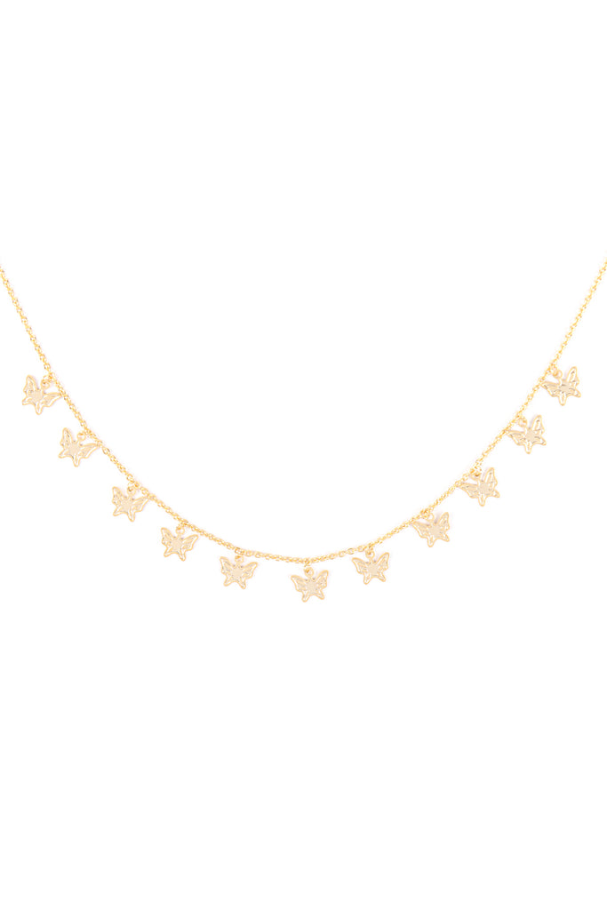 DN6142 - BUTTERFLY DAINTY STATIONARY NECKLACE