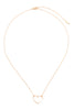 OPEN HEART W/ AIRPLANE ACCENT COLOR PENDANT BRASS NECKLACE