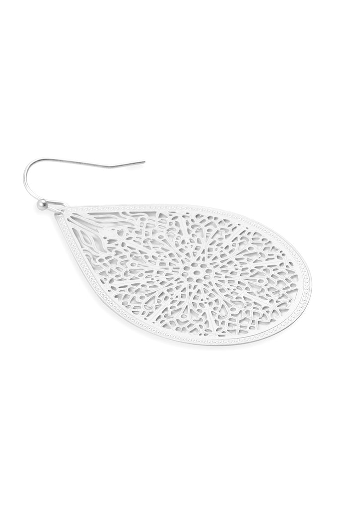 E1094 - FILIGREE TEARDROP HOOK EARRINGS