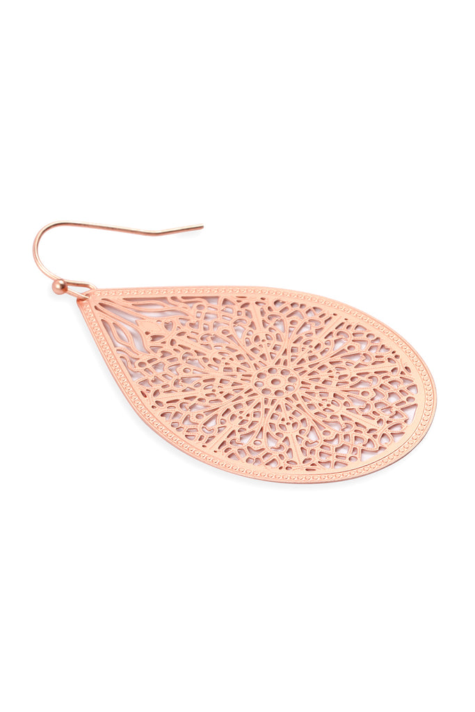 E1094 - FILIGREE TEARDROP HOOK EARRINGS