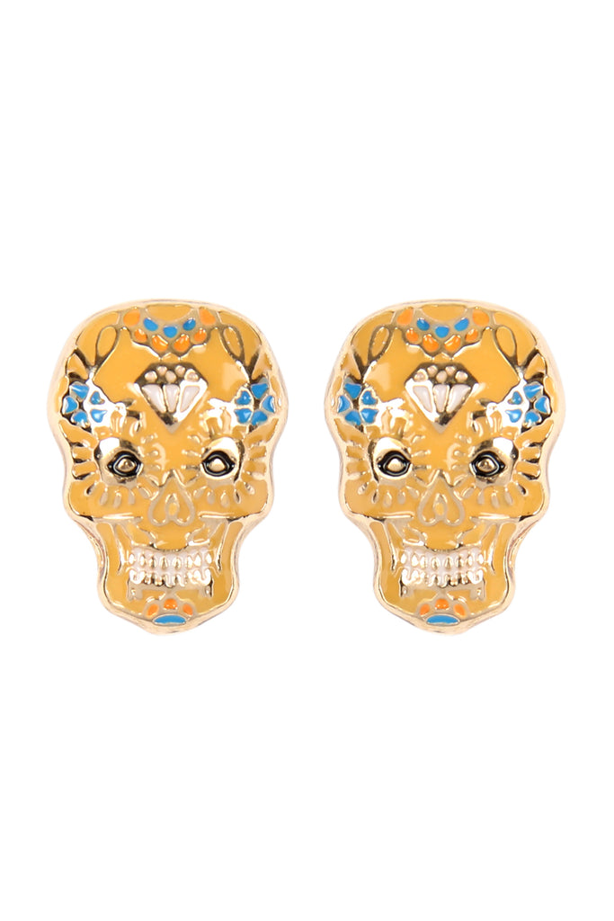 E7468 - SKULL ART FASHION EARRINGS