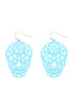 E7933- (HALLOWEEN) SKULL COLOR COATING FILIGRREE EARRINGS