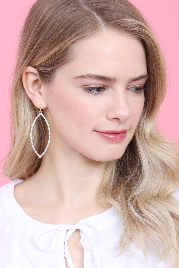 OPEN MARQUISE SHAPE PAVE EARRINGS