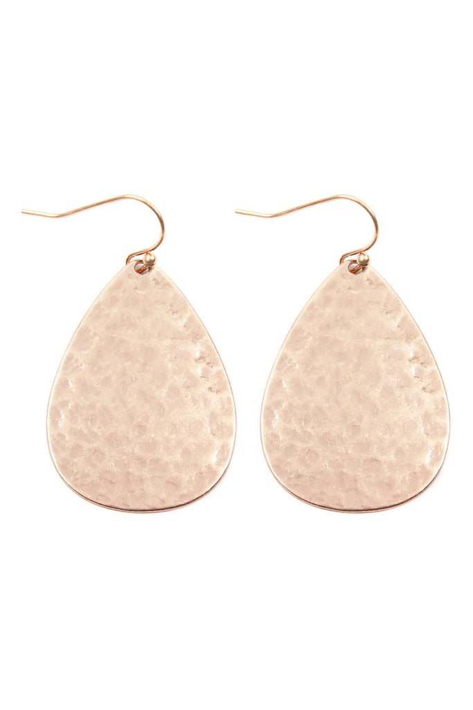 E8359 - HAMMERED CAST TEARDROP EARRINGS