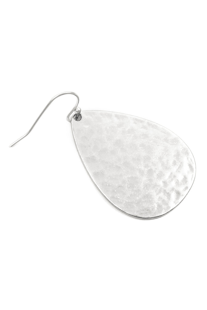 E8359 - HAMMERED CAST TEARDROP EARRINGS