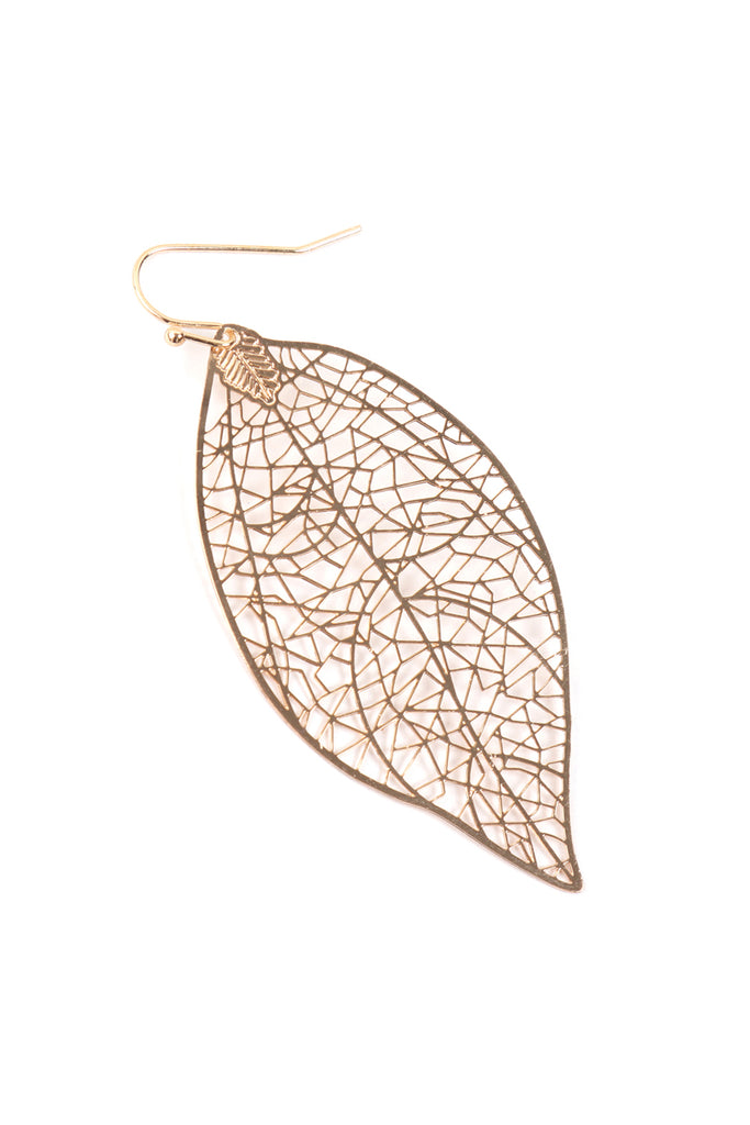 LEAF FILIGREE DANGLING EARRINGS