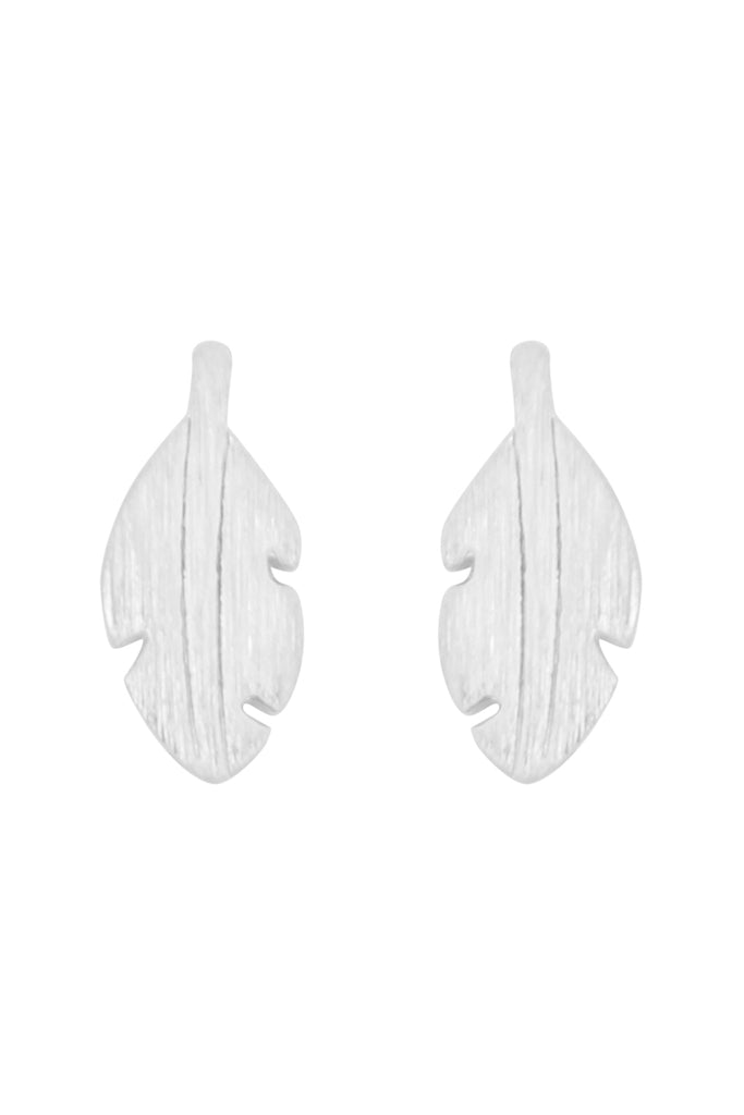 LEAF ROUGH FINNISH POST EARRINGS