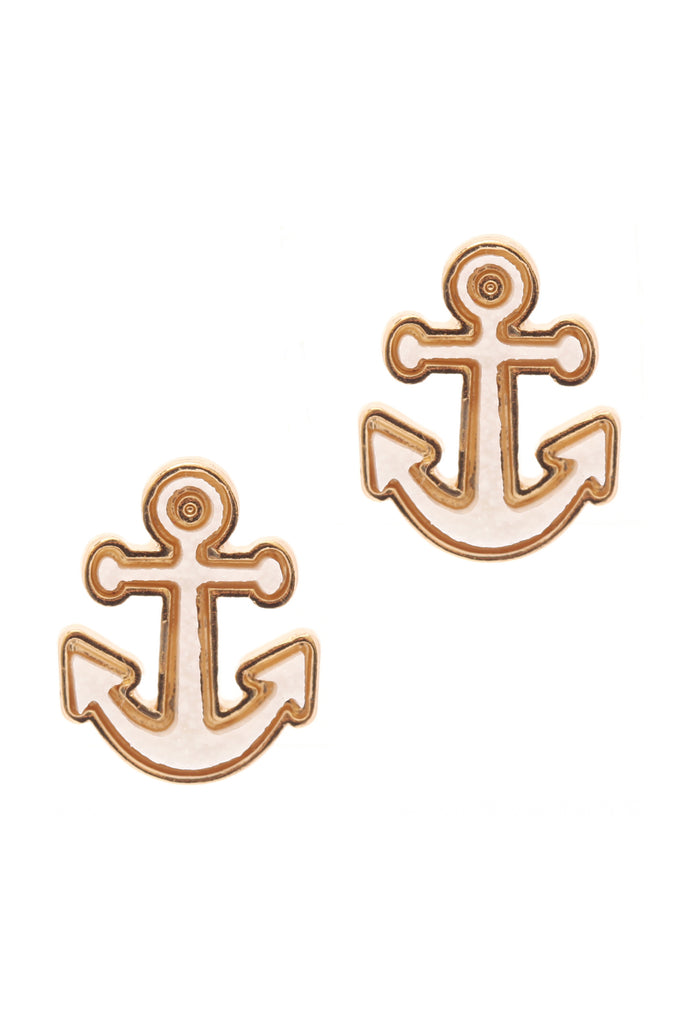 DRUZY METAL ANCHOR POST EARRINGS