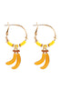 EE1366 - FIMO METAL BANANA FRUIT HOOP EARRINGS