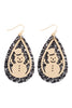GLITTER CHRISTMAS SNOWMAN LAYERED TEARDROP EARRINGS