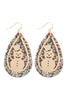 GLITTER CHRISTMAS SNOWMAN LAYERED TEARDROP EARRINGS