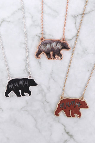 14"-16" MAMA & ME BEAR SHAPED METAL 2 SET NECKLACE