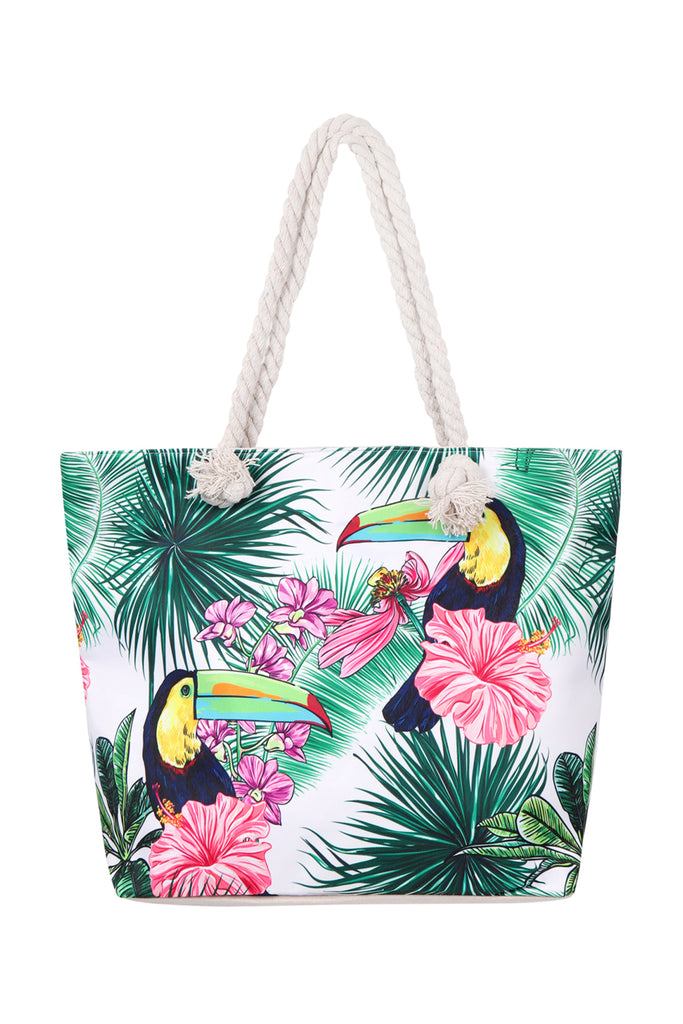 BIRD FLORAL TOTE BAG