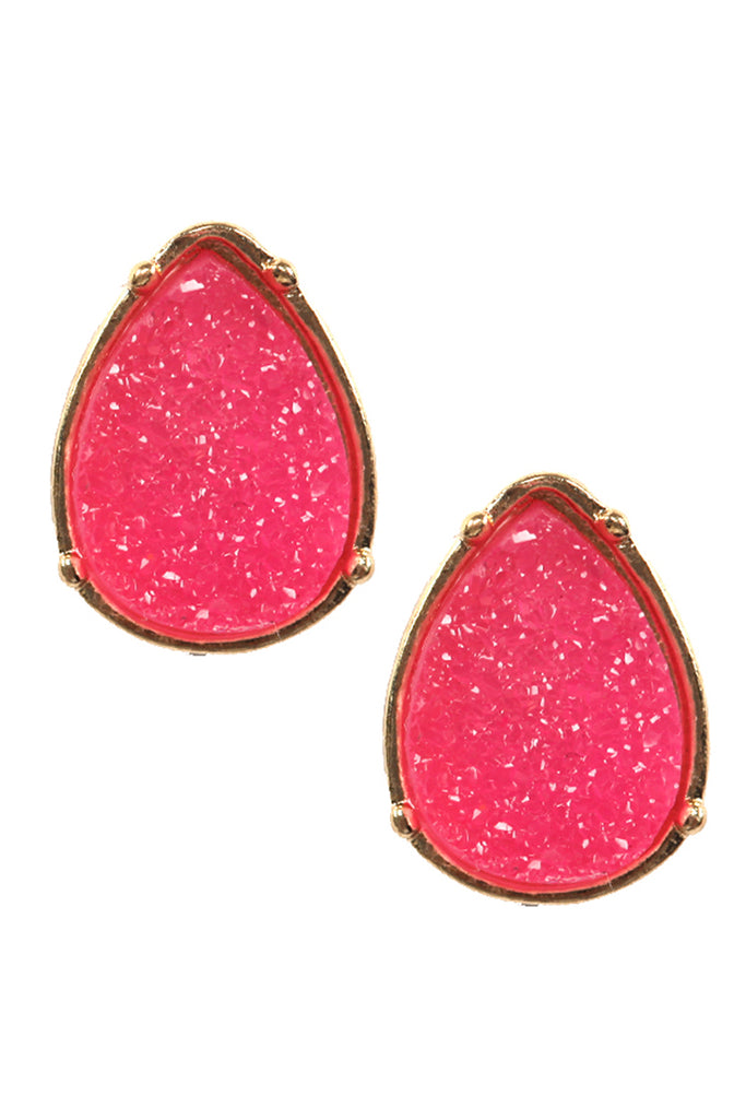 FE1918 - DRUZY TEARDROP POST EARRINGS