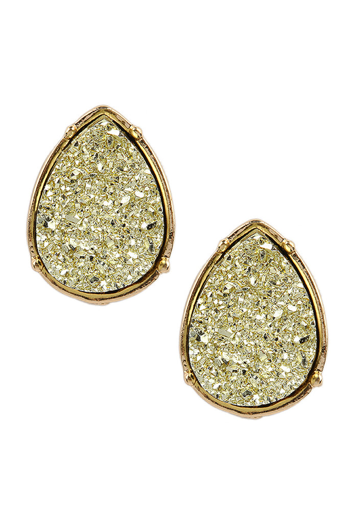 FE1918 - DRUZY TEARDROP POST EARRINGS