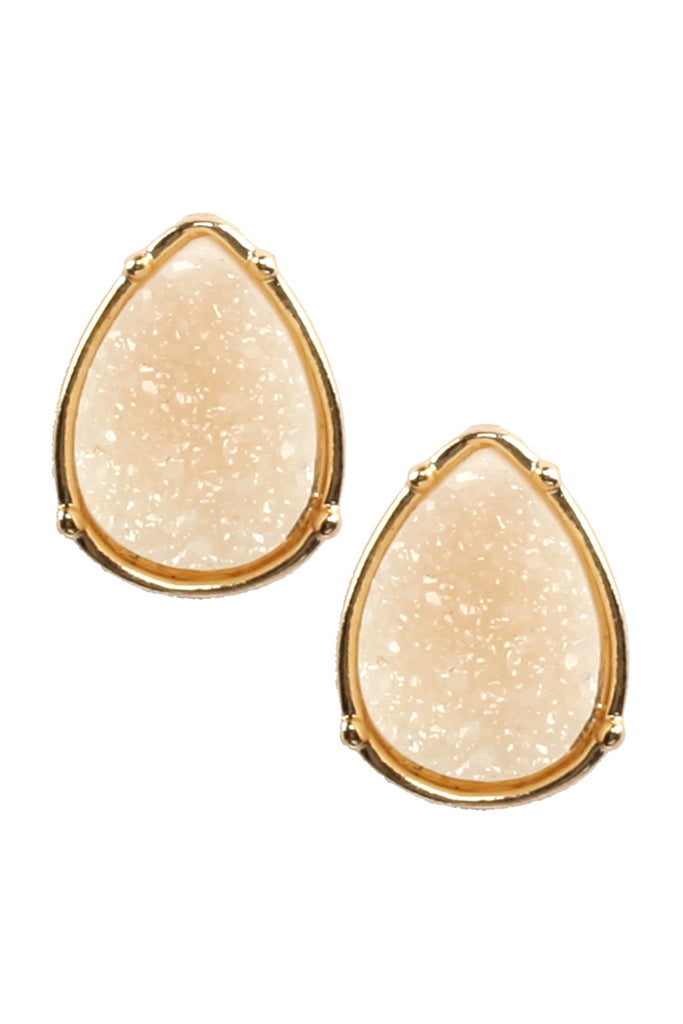 FE1918 - DRUZY TEARDROP POST EARRINGS