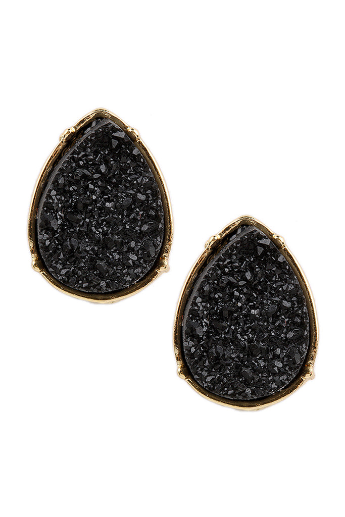 FE1918 - DRUZY TEARDROP POST EARRINGS