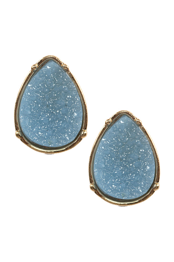 FE1918 - DRUZY TEARDROP POST EARRINGS