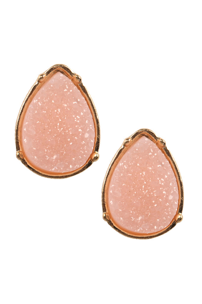 FE1918 - DRUZY TEARDROP POST EARRINGS