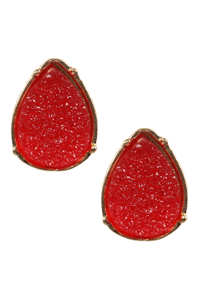 FE1918 - DRUZY TEARDROP POST EARRINGS