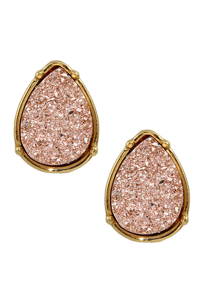 FE1918 - DRUZY TEARDROP POST EARRINGS