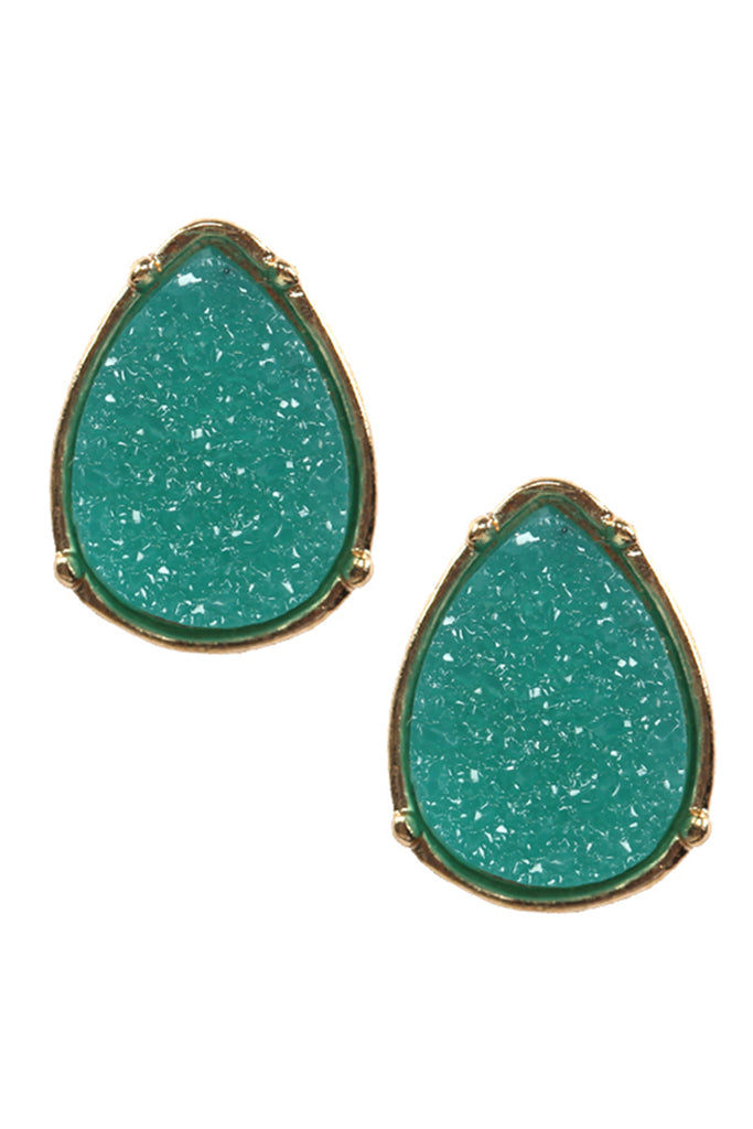 FE1918 - DRUZY TEARDROP POST EARRINGS