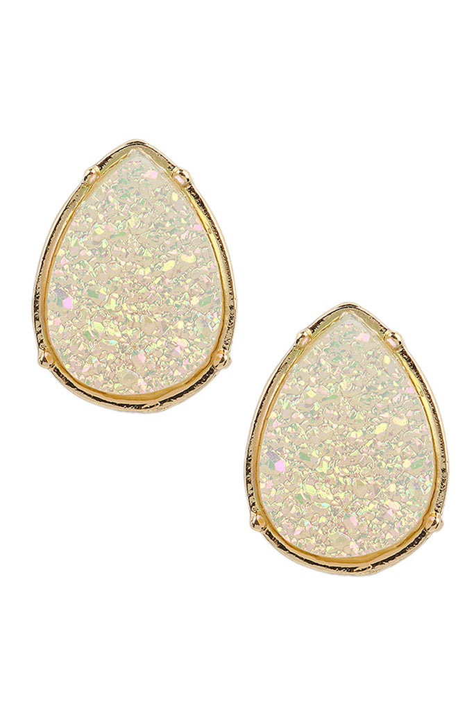 FE1918 - DRUZY TEARDROP POST EARRINGS