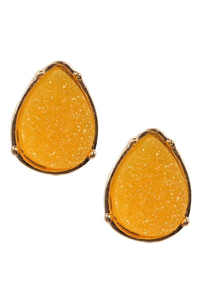 FE1918 - DRUZY TEARDROP POST EARRINGS