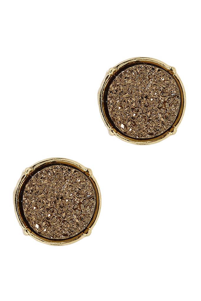 FE1921 - DRUZY ROUND POST EARRINGS