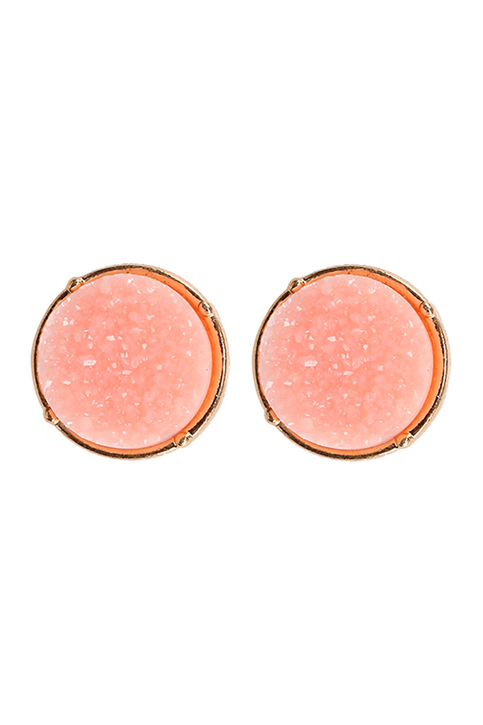 FE1921 - DRUZY ROUND POST EARRINGS