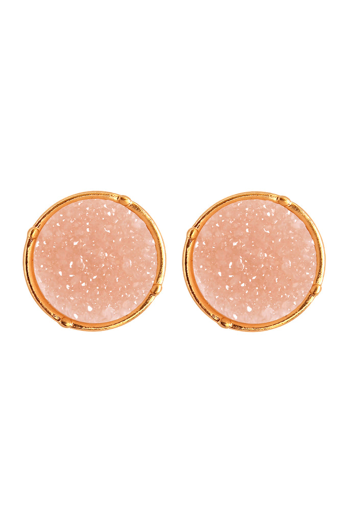 FE1921 - DRUZY ROUND POST EARRINGS