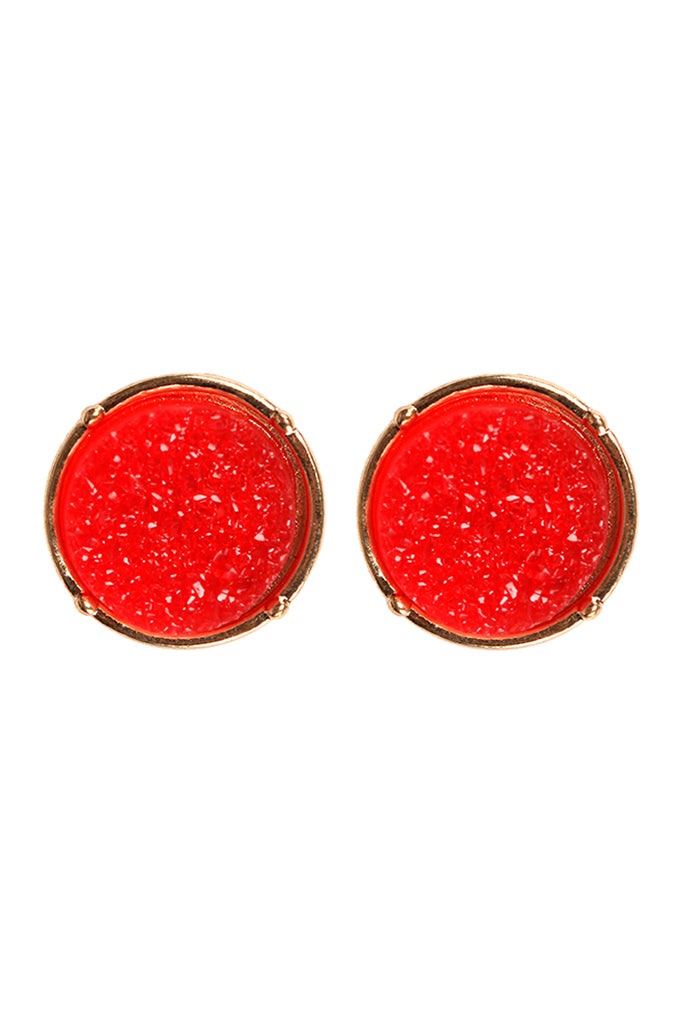 FE1921 - DRUZY ROUND POST EARRINGS