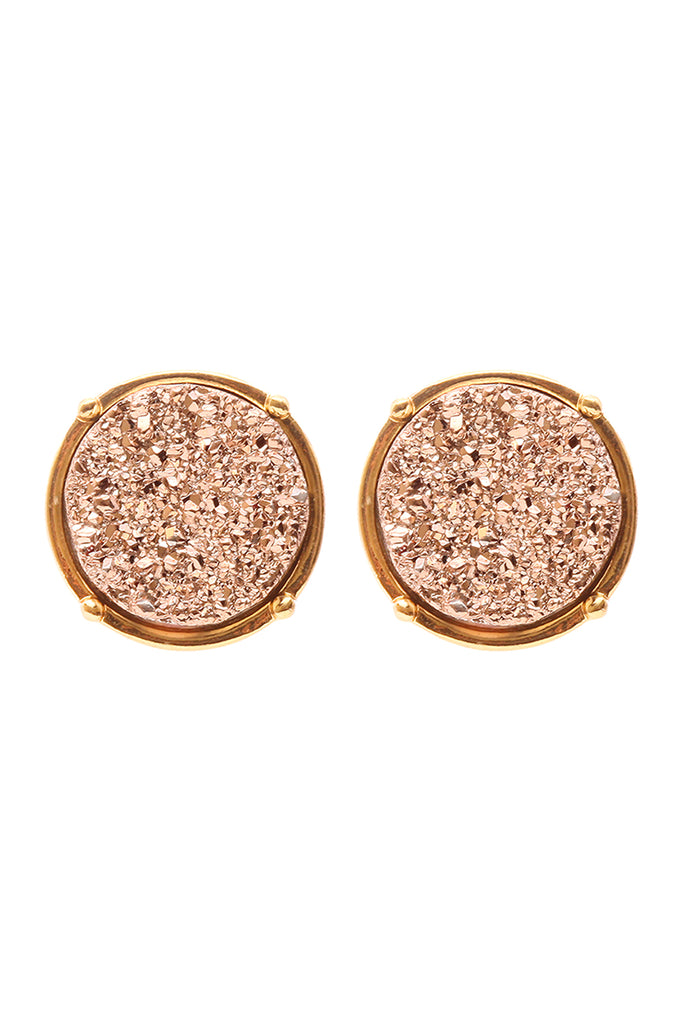 FE1921 - DRUZY ROUND POST EARRINGS