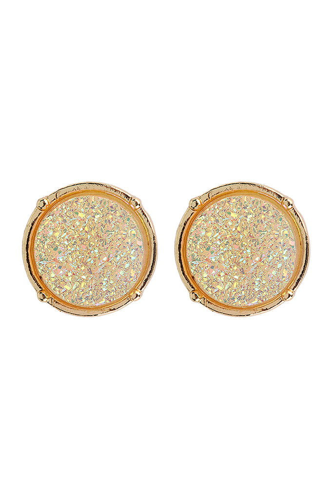 FE1921 - DRUZY ROUND POST EARRINGS