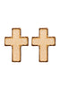 DRUZY CROSS POST DROP EARRINGS