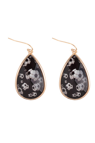 SOFTBALL EPOXY SPORTS DANGLE HOOK EARRINGS