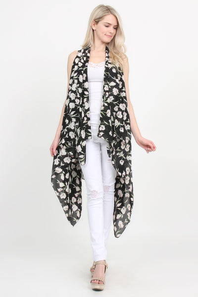 Semi Sheer Floral Vest Cardigan – Riah Fashion