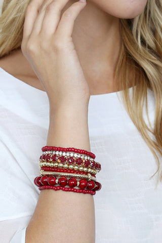 HDB2737 - DRUZY CHARM MIXED BRACELET SET