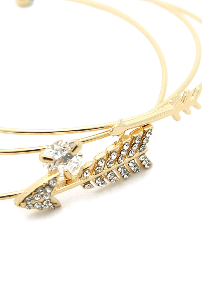 Rhinestone Arrow Cuff Set