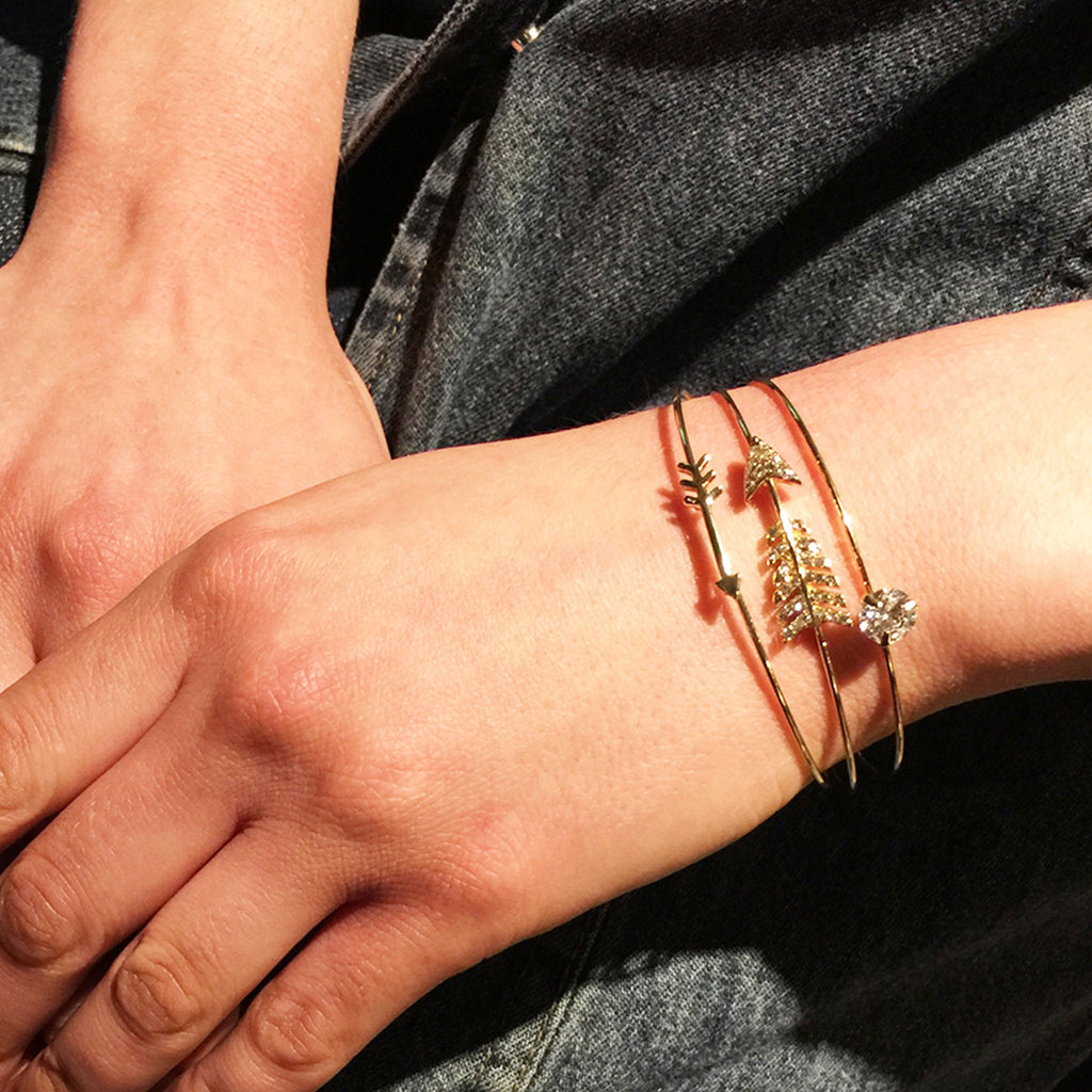 Rhinestone Arrow Cuff Set